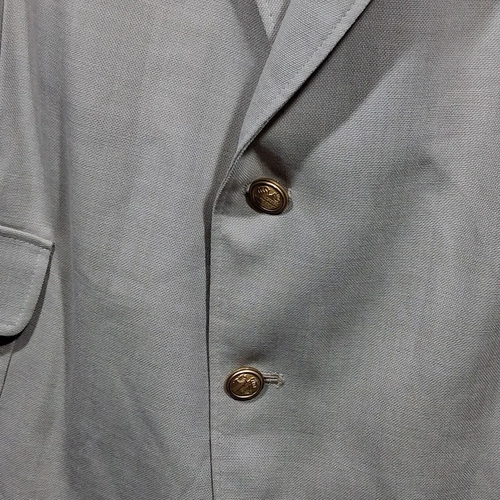 Johnny‎ Bench MVP Collection Mens 50L Tan Blazer Gold Crest Buttons Sport Coat
